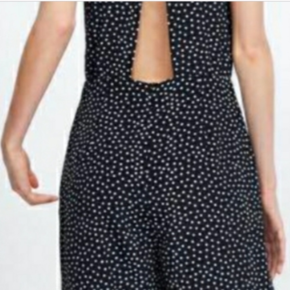 Zara size small Polka dot silky soft jumpsuit with flared pants